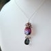 Mystic Topaz, Mauve freshwater pearls,Iridiscent Lampwork bead in sterling silver necklace - Purple Opal