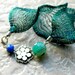 Italian Titanium mesh in peacock, sterling flower bead , Lapiz Lazuli and Seafoam Green Agate sterling bracelet - Gossamer Wings