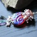 Mystic Topaz, Mauve freshwater pearls,Iridiscent Lampwork bead in sterling silver necklace - Purple Opal