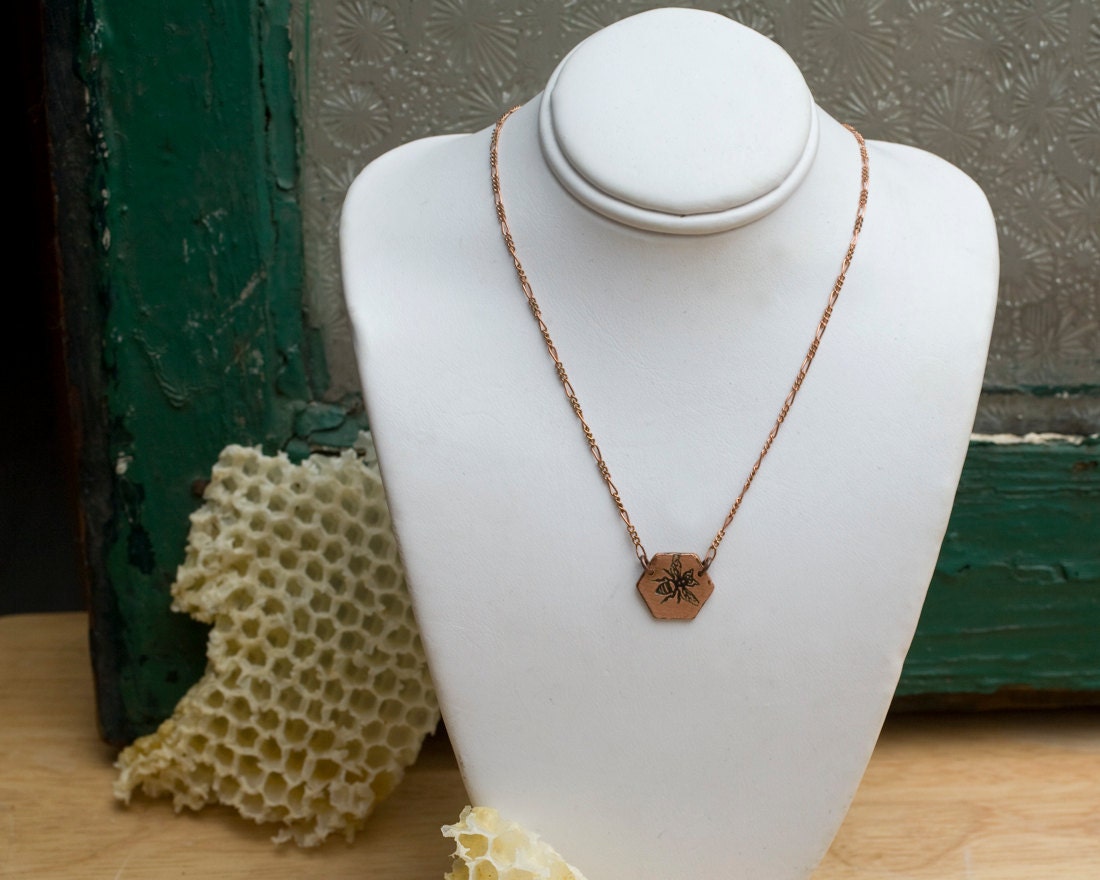 Extra Small Etched Honeycomb Necklace