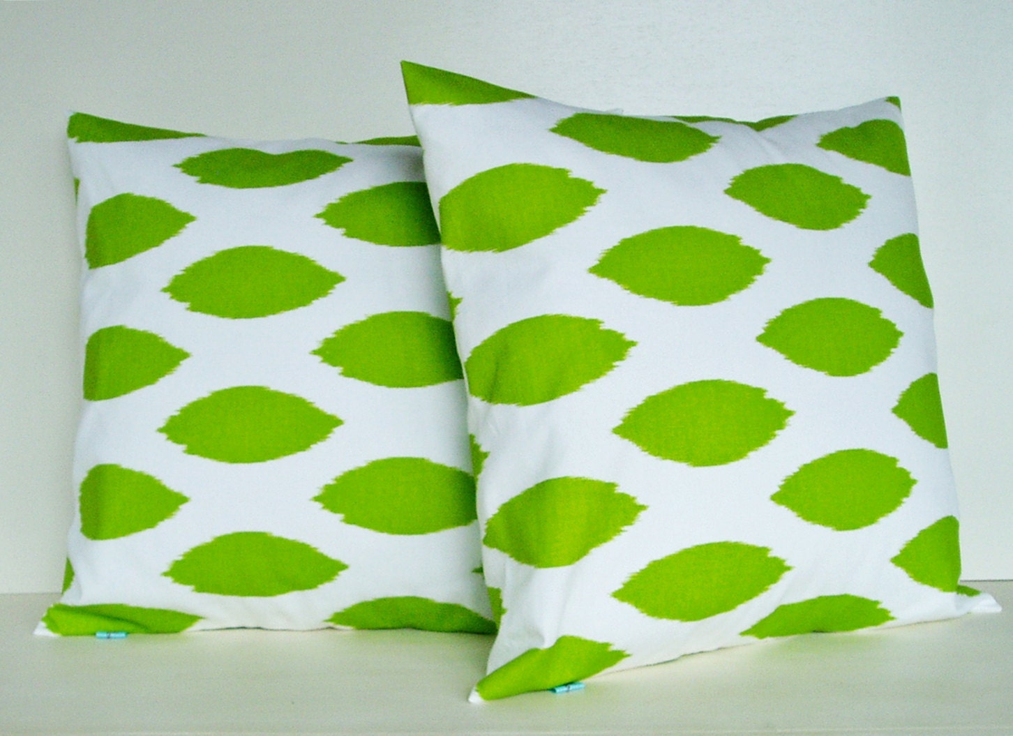 Green Pillow Covers Throw Pillows Lime Decorative 20x20 Set of 2 Cotton Home Decor