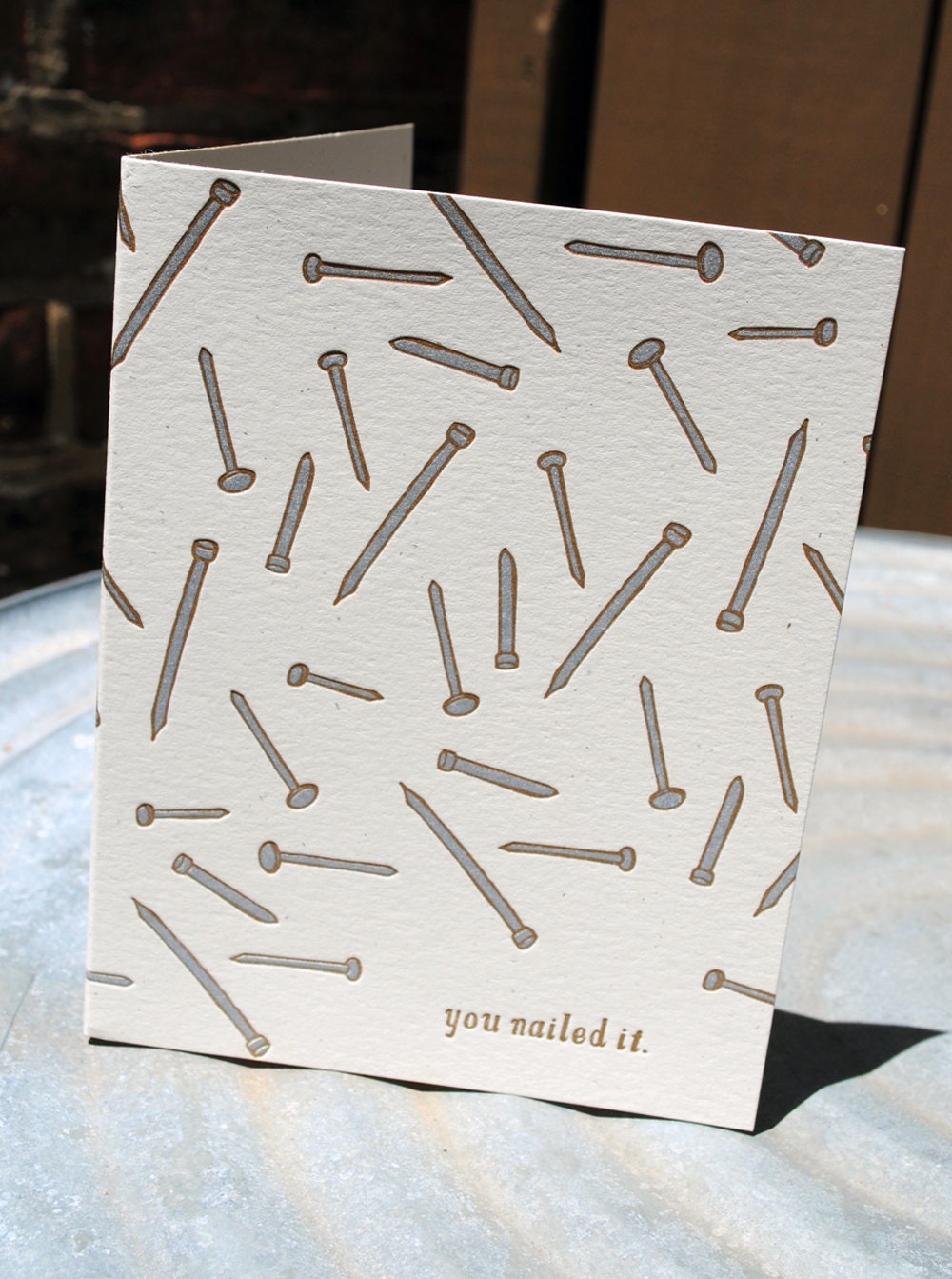 you nailed it. letterpress printed card.