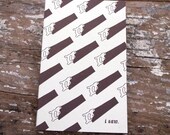 i saw. letterpress printed notebook.