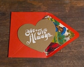 you and me always. letterpress heart card