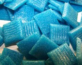Turquoise Mosaic Glass Tiles 3/4 inch 100 Tiles