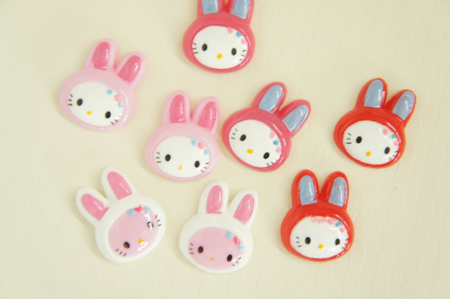 8 pcs Kawaii Bunny Cabochon (18mm22mm) DR254