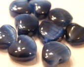 Cats Eye Montana Blue(Navy) Hearts 6mm