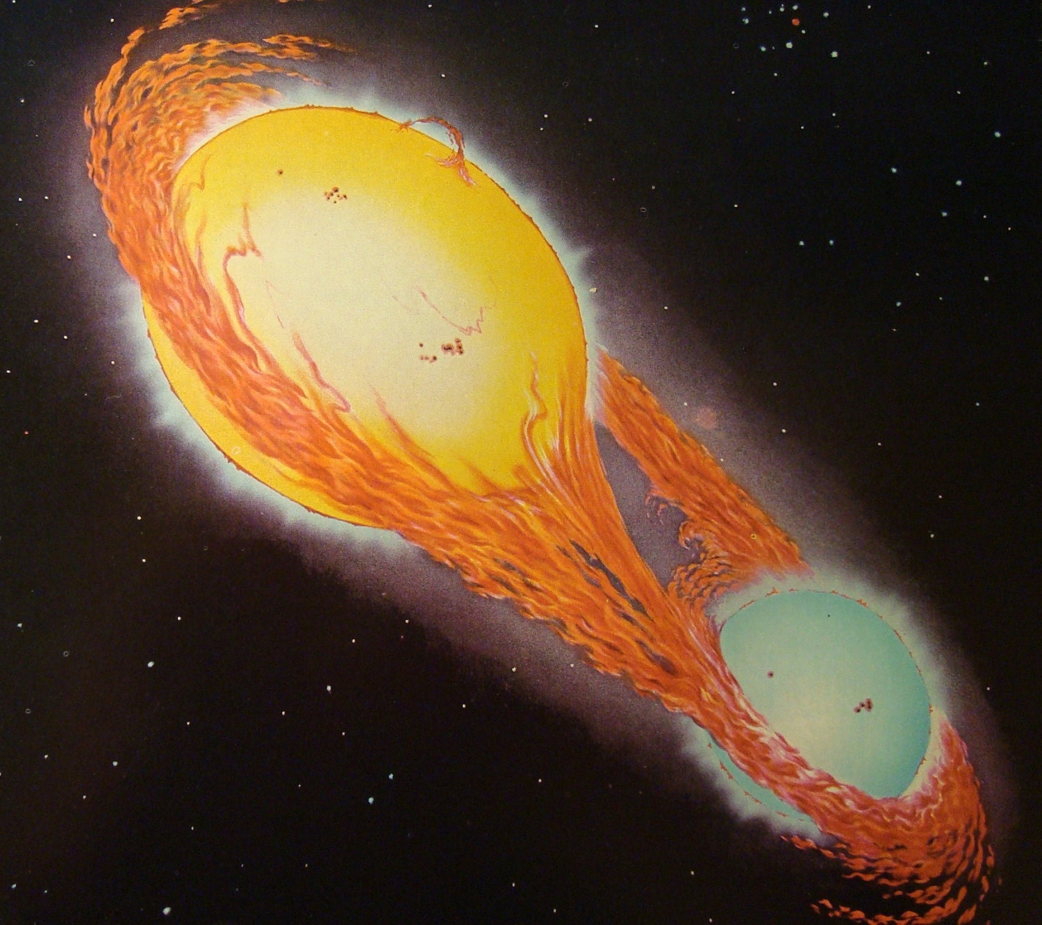 Twin Stars of U Cephei Vintage Outer Space Original Print Number 482
