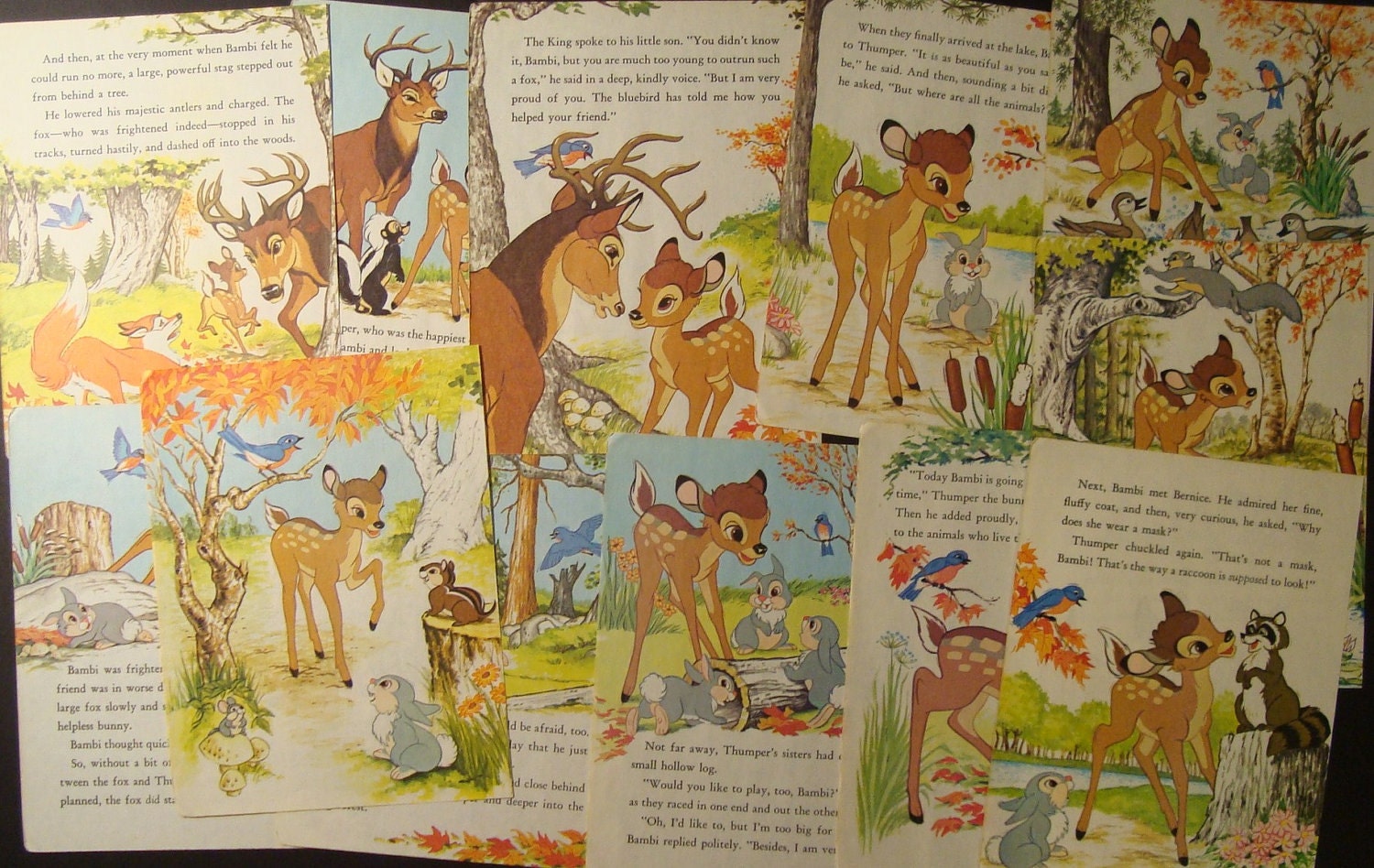 Bambi Friends of the Forest Vintage Deer Collage and Scrapbook Kit Number 1412c