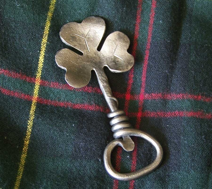 Hand Forged Steel Shamrock Bottle opener