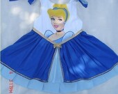 Disney Cinderella Appliqued Princess Dress (-----) u pick size 2-8 (-----) Custom Made