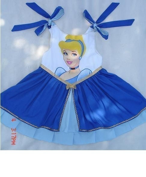 Disney Cinderella Appliqued Princess Dress (-----) u pick size 2-8 (-----) Custom Made