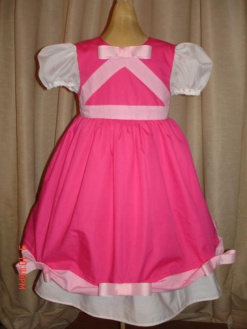 Disney Pink Cinderella Princess Dress(-----)Pink Bows and Sheer Sleeves(-----)Sizes 12M- Girls size 8