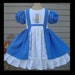 Custom Alice in Wonderland Dress w/Embroidery(-----)Ruffled Cap Sleeves(-----)Sizes 12 Months to Girls size 8