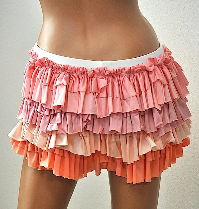 SALE Pink Peach And Orange Ruffled Bootie Shorts Item 4260