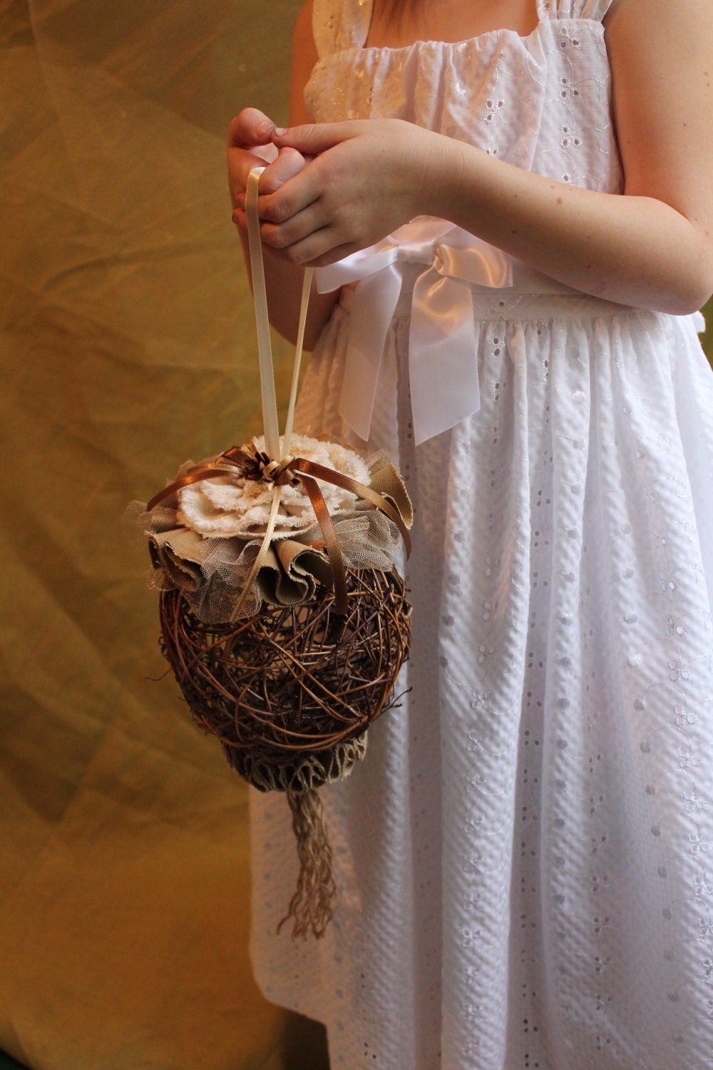 Wedding -Rustic pomander, kissing ball
