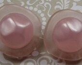 VINTAGE Pink Plastic Earrings
