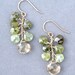 green garnet and champagne citrine cluster earrings by rockedjewelry