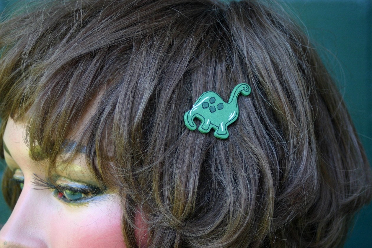 dinosaur hair clips