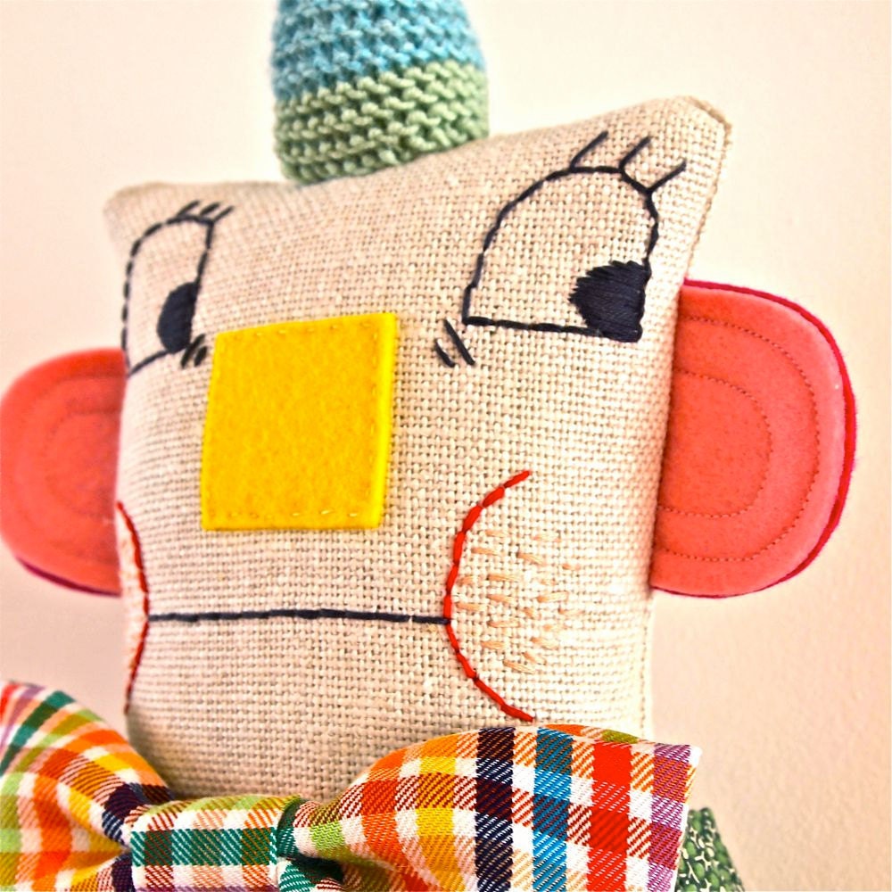 New Year Sale, Art Doll Fabric, cloth, textile, soft sculpture, Sid Square