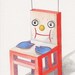 Original watercolor, small painting, postcard size art work, Atomic chair