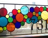 Stained Glass Window Panel / Bright and Bubbly Transom (AM-43)