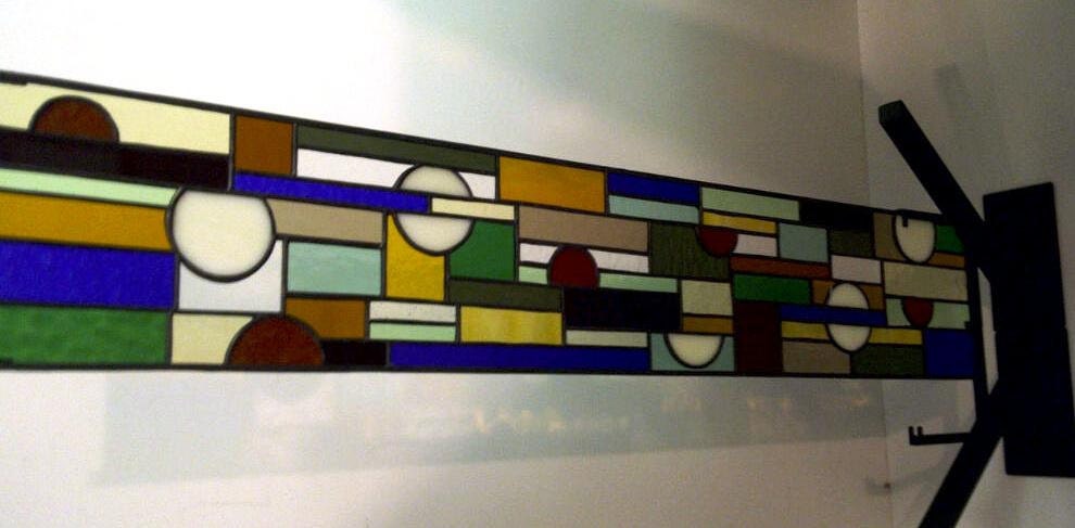 Contemporary Geometric Stained Glass Side Light Panel (S-2)