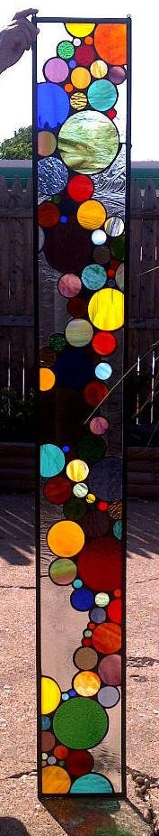 Stained Glass Window Panel / Contemporary Bubble Sidelight (S-3)