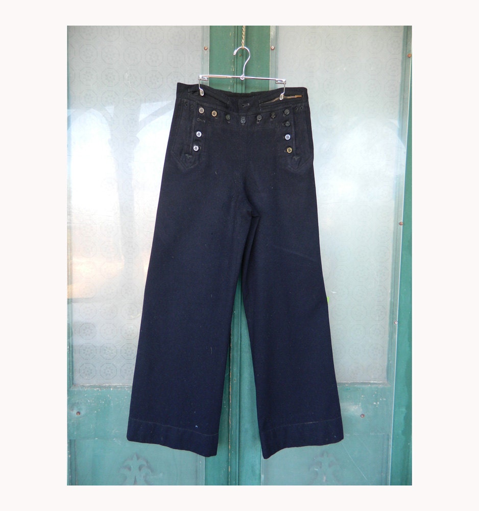 WWII Navy Cracker Jack Uniform Sailor Pants by dinosaurdrygoods