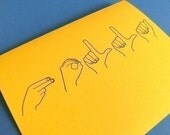 set of 5 cards - Holla in sign language