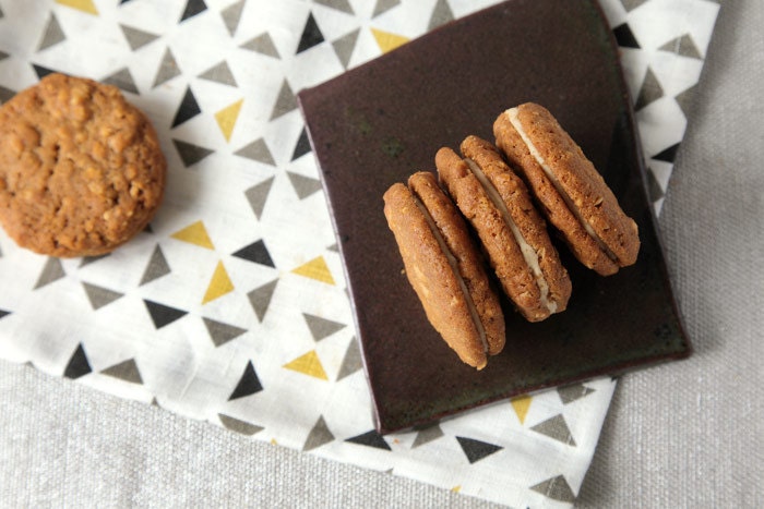 Peanut Butter Sandwich Cookies with Massaman Curry Spices and Sea Salt