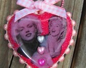 Marilyn Monroe Resin Heart Necklace