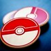 Pokemon pokeball coasters - Set of 4 - durable hard plastic top and slip resistant cork bottom