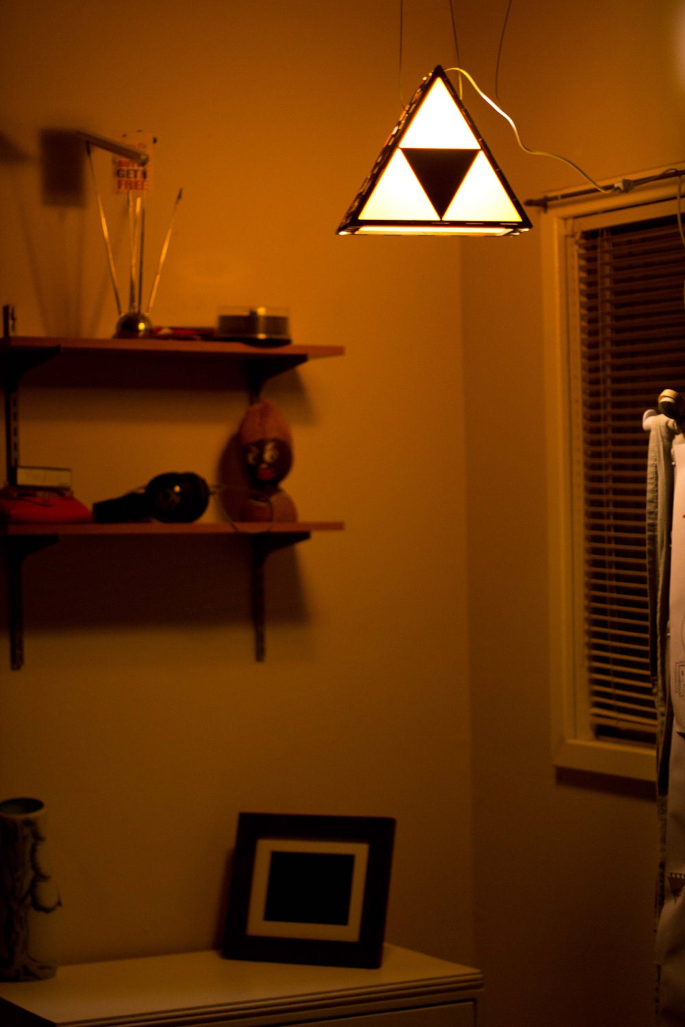 Zelda Triforce Lamp - Original - Hanging or End Table