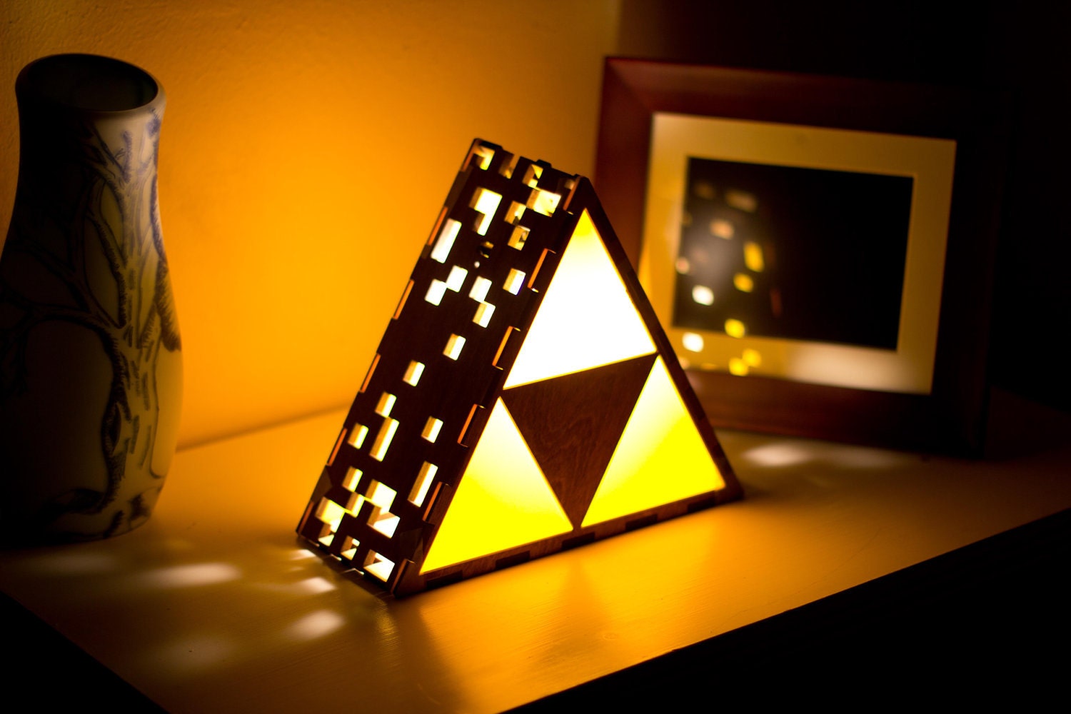 Zelda Triforce Lamp - Original - Hanging or End Table