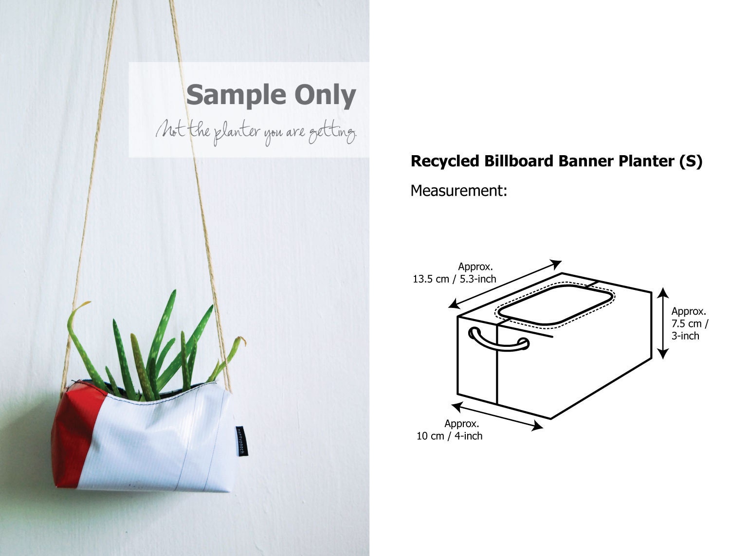 Planter (Small) No. 40 - Recycled Billboard Banner - Eco-Friendly