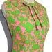 Vintage 60s Dress Mod Pink Green Floral Paisley Sleeveless M L NOS