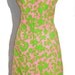 Vintage 60s Dress Mod Pink Green Floral Paisley Sleeveless M L NOS