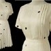 Vintage 80s Dress Set Donald Brooks Black & White Polka Dot Linen Pleated Blouse Skirt S