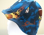 Baby / Toddler Sun Hat - Football, Basketball, Baseball, Sports on Blue