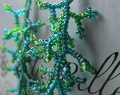Dangle Earrings Green Long Coral Made To Order