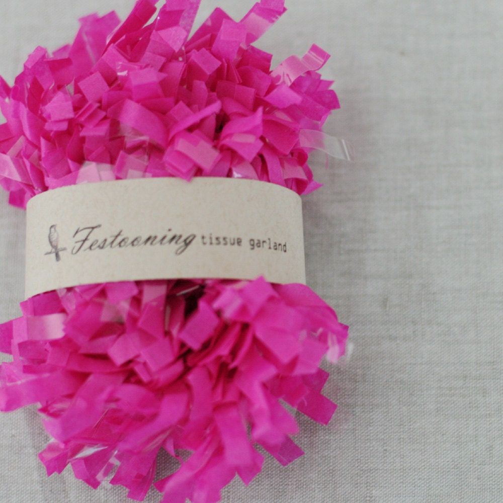Wholesale 8 yard roll of Fuchsia Garland Fringe Trim