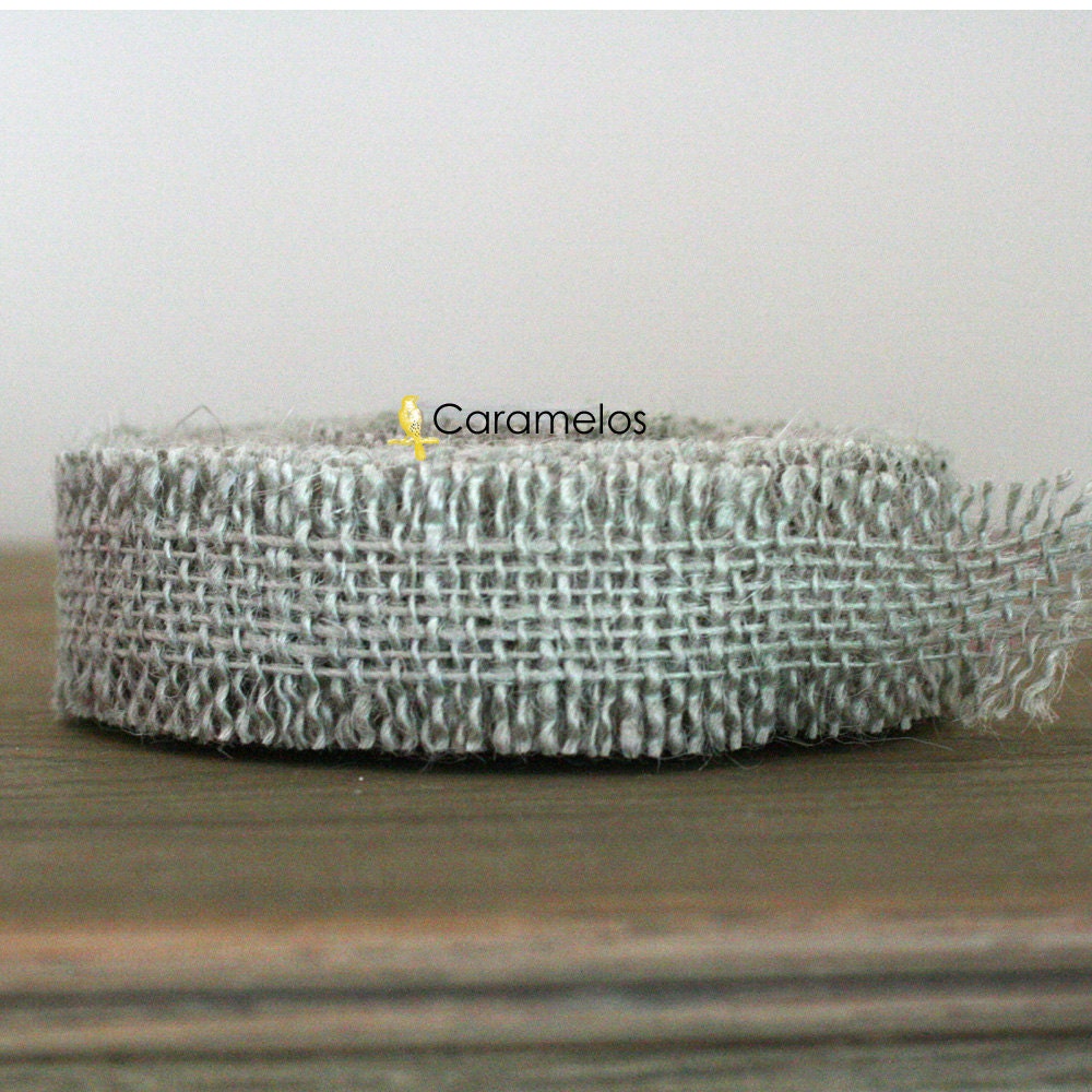 3 yards of Light French Gray Jute Ribbon