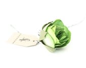 Set of 6 Large Green Millinery paper roses