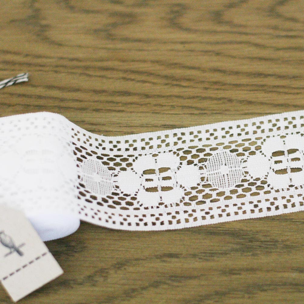 3 yards of 2" White Lace Trim/Ribbon