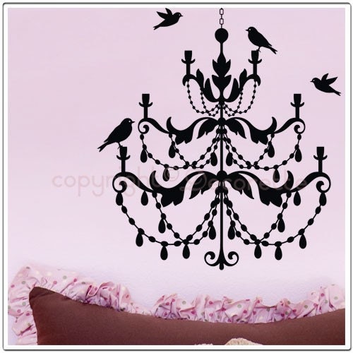 Birdie Chandie - Chandelier Wall Decal