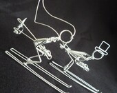 MAGIC CARPET RIDE : Skiers Wedding Cake Topper