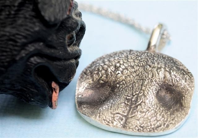 Dog Nose Necklace Personalized in Sterling Silver Small