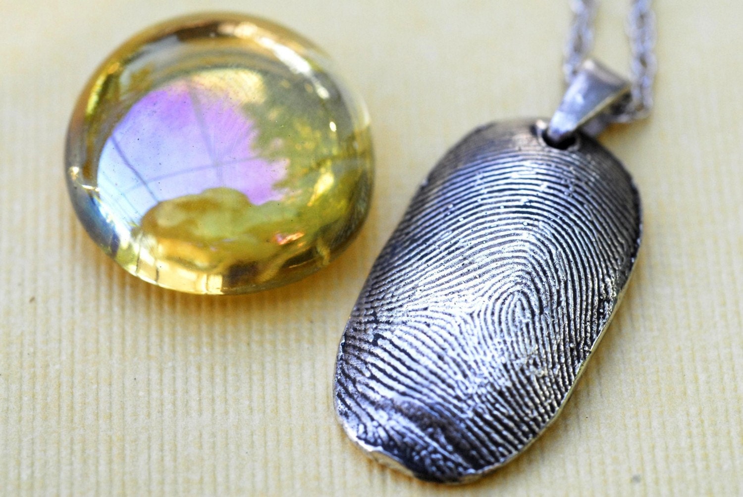 Fingerprint Silver Necklace Jewelry Personalized Thumbprint Sterling Silver