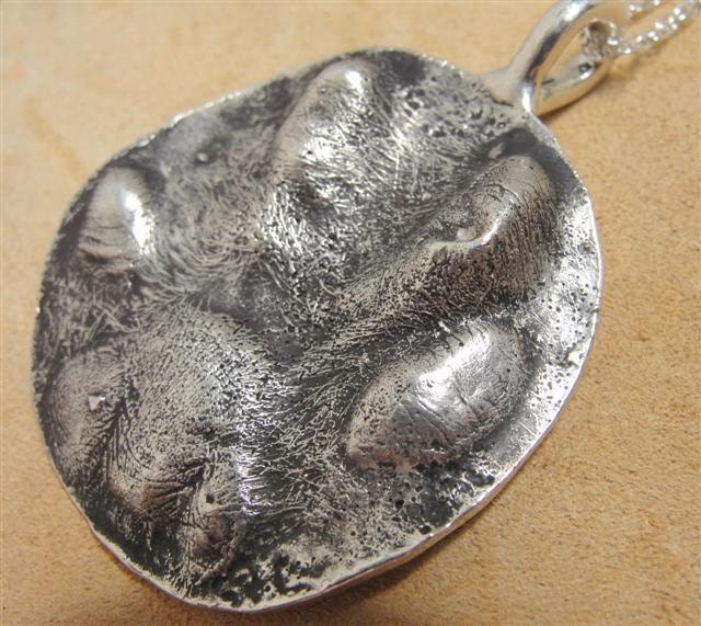 Cat Paw Necklace in Sterling Silver  Personalized